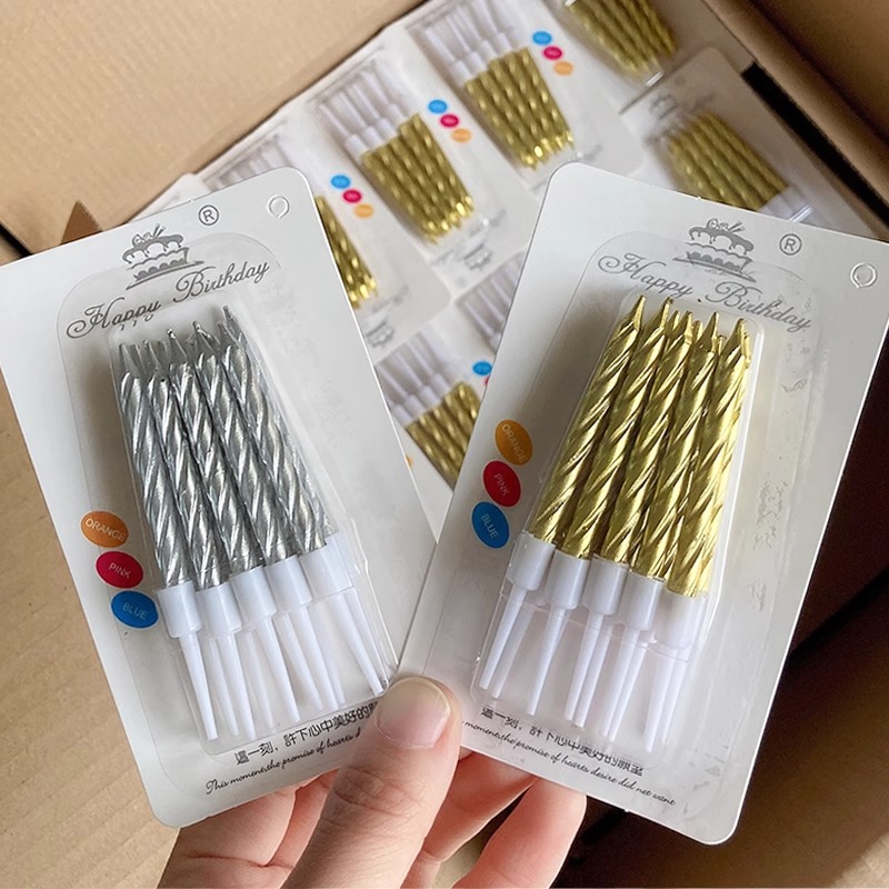 Candle Shop - 50-doos verjaardagskaars galvaniseren spiraal goud en